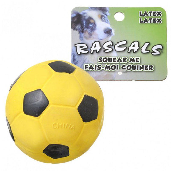 Rascals Latex Soccer Ball for Dogs - Yellow