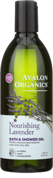 AVALON ORGANICS: Bath & Shower Gel Lavender, 12 oz