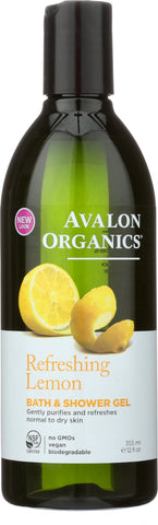 AVALON ORGANICS: Bath & Shower Gel Lemon, 12 oz