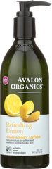 AVALON ORGANICS: Hand and Body Lotion Lemon, 12 oz