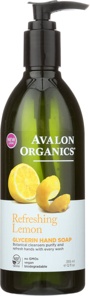 AVALON ORGANICS: Glycerin Hand Soap Lemon, 12 Oz