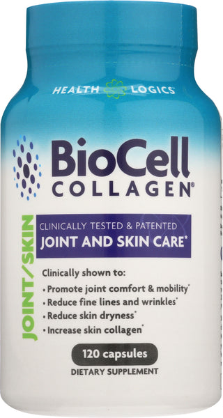 HEALTH LOGICS: Biocell Collagen, Clinically Proven & Patented, Joint And Skin Care, 120 cp