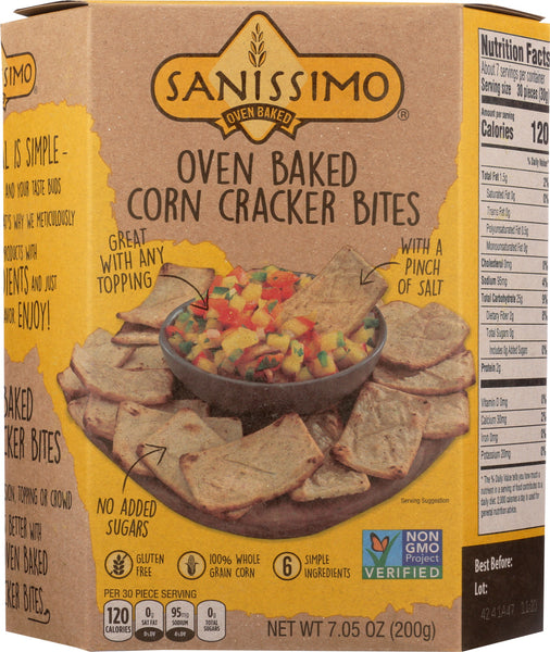 SANISSIMO: Oven Baked Corn Cracker Bites, 7.05 oz