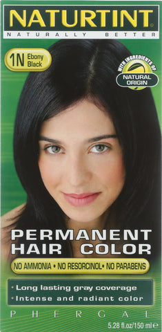 NATURTINT: Permanent Hair Color 1N Ebony Black, 5.28 oz