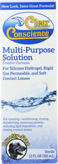 CLEAR CONSCIENCE: Contact Lens Multi Purpose Solution, 12 oz