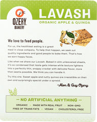 OZERY BAKERY: Lavash Thin Grain Crackers Apple Quinoa Organic, 7.34 oz