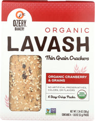 OZERY BAKERY: Organic Cranberry & Grains Lavash Crackers, 7.34 oz