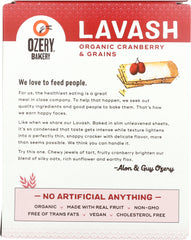 OZERY BAKERY: Organic Cranberry & Grains Lavash Crackers, 7.34 oz