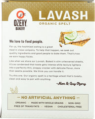 OZERY BAKERY: Cracker Organic Spelt Lavash, 7.34 oz