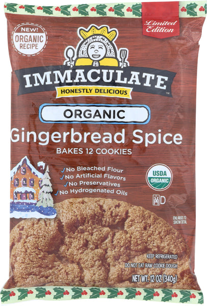 IMMACULATE BAKING: Ready to Bake Gingerbread Spice Cookie, 12 oz