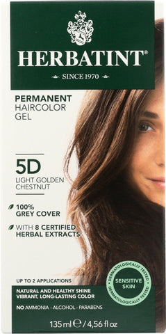 HERBATINT: Permanent Hair Color Gel 5D Light Golden Chestnut, 4.56 oz