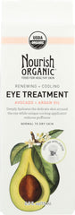 NOURISH ORGANIC: Renewing + Cooling Eye Treatment, Avocado + Argan Oil, 0.5 oz