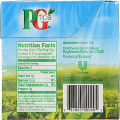 PG TIPS: Tea Black Pyramid Bags, 40 bg