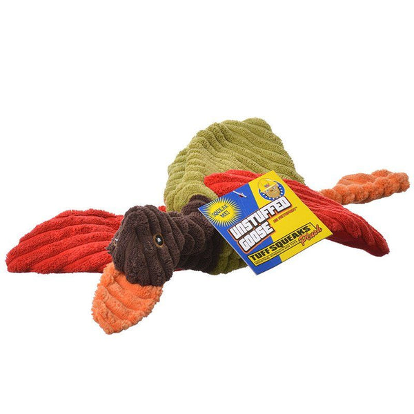 Petsport Tuff Squeak Unstuffed Goose Plush Dog Toy