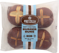 PRETZILLA: Soft Pretzel Burger Buns, 12.80 oz