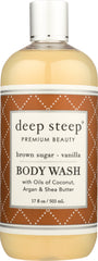 DEEP STEEP: Body Wash Brown Sugar Vanilla, 17 oz