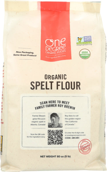 ONE DEGREE: Flour Spelt Organic, 80 oz