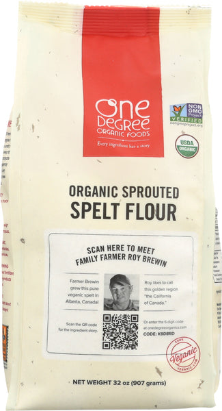 ONE DEGREE: Flour Spelt Sprouted, 32 oz