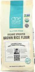 ONE DEGREE: Flour Brown Rice Sprouted Organic, 24 oz