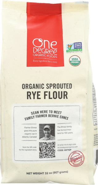 ONE DEGREE: Flour Rye Sprouted Organic, 32 oz