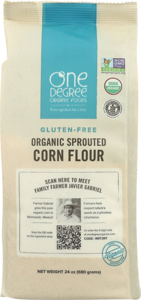 ONE DEGREE: Flour Corn Sprouted Organic, 24 oz