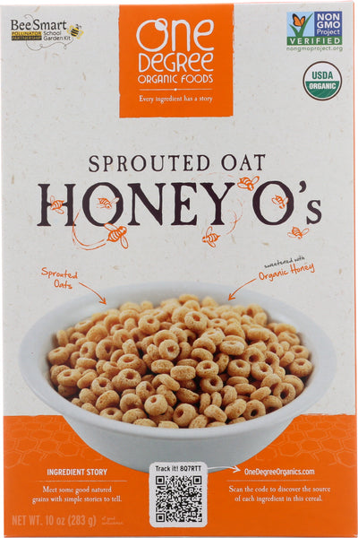 ONE DEGREE: Organic Sprouted Oat Honey O's Cereal, 10 oz