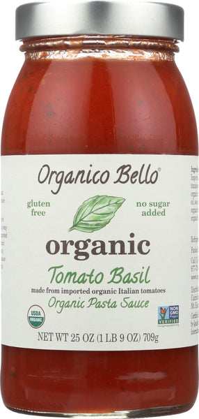 ORGANICO BELLO: Organic Pasta Sauce Tomato Basil, 25 Oz