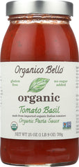 ORGANICO BELLO: Organic Pasta Sauce Tomato Basil, 25 Oz