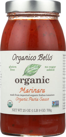 ORGANICO BELLO: Organic Pasta Sauce Marinara, 25 oz