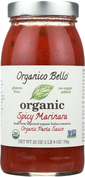 ORGANICO BELLO: Organic Pasta Sauce Spicy Marinara, 25 oz