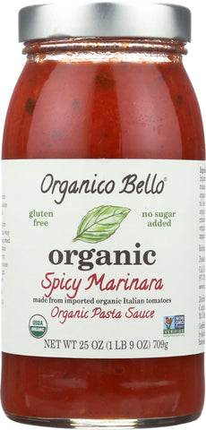 ORGANICO BELLO: Organic Pasta Sauce Spicy Marinara, 25 oz