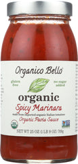 ORGANICO BELLO: Organic Pasta Sauce Spicy Marinara, 25 oz