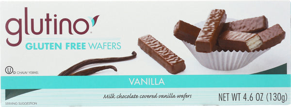 GLUTINO: Chocolate Coated Vanilla Wafer Cookies, 4.6 oz