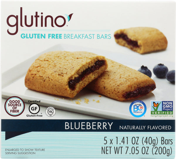 GLUTINO: Gluten Free Oven Baked Blueberry Bars , 7.05 oz