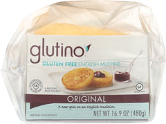 GLUTINO: Gluten Free Premium English Muffins, 17.1 oz