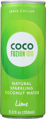 COCO FUZION 100: Natural Sparkling Coconut Water Lime, 8.3 oz