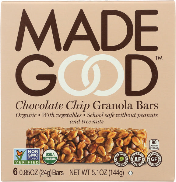 MADEGOOD: Chocolate Chip Granola Bar, 5.10 oz