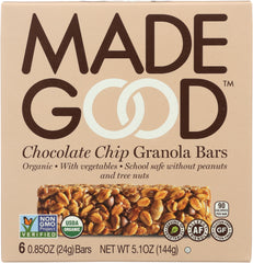 MADEGOOD: Chocolate Chip Granola Bar, 5.10 oz