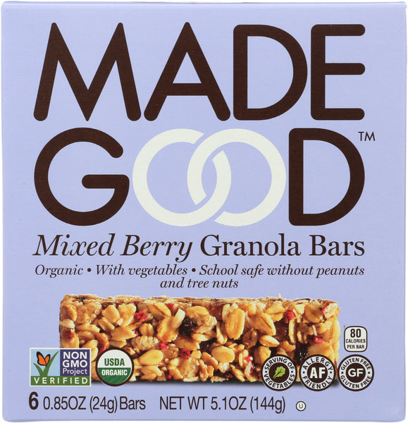MADEGOOD: Mixed Berry Granola Bar, 5.10 oz