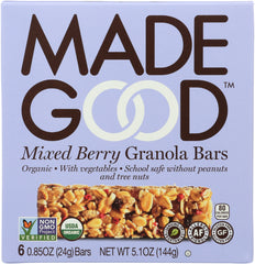 MADEGOOD: Mixed Berry Granola Bar, 5.10 oz