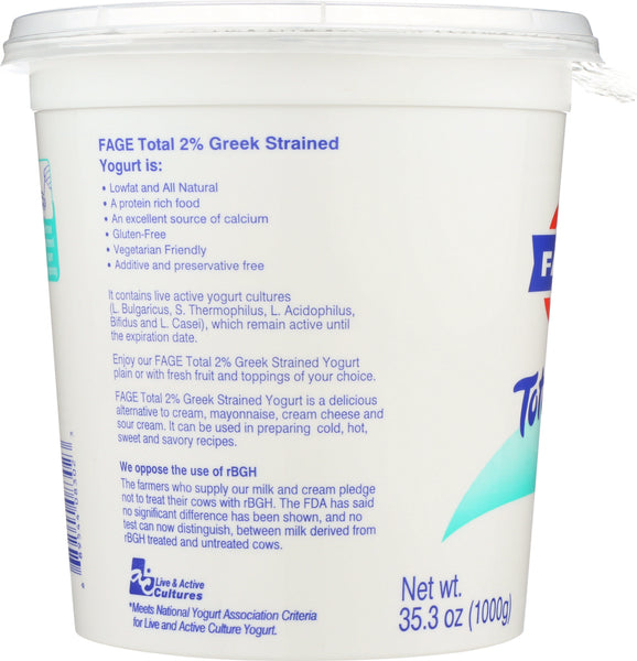 FAGE: Total 2% Lowfat Greek Strained Yogurt, 35.3 oz