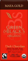 GREEN & BLACKS: Organic Maya Gold Dark Chocolate Bar 60% Cacao, 3.5 oz