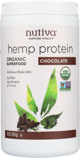 NUTIVA: Organic Hemp Protein Chocolate, 16 oz
