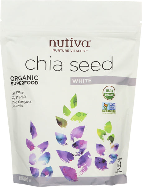 NUTIVA: Chia Seed White, 12 oz
