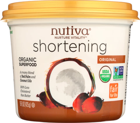 NUTIVA: Organic Shortening Original Red Palm and Coconut Oils, 15 oz