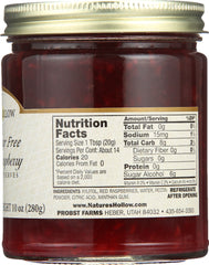 NATURE'S HOLLOW: Sugar Free Raspberry Preserves, 10 oz