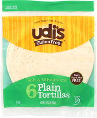 UDI'S: Plain Tortilla Large Gluten Free, Dairy Soy & Nut Free, 6 Counts, 11.2 oz