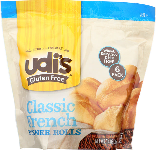 UDIS: Gluten Free Classic French Dinner Rolls, 7.4 oz