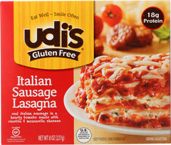 UDIS: Frozen Entree Italian Sausage Lasagna, 8 oz