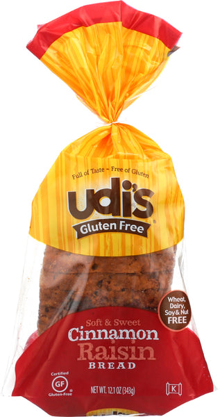 UDIS: Gluten Free Cinnamon Raisin Bread, 12.1 Oz